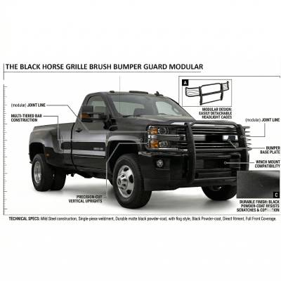 Black Horse Off Road - Grille Guard-Black-Silverado 2500 HD/Silverado 3500 HD|Black Horse Off Road - Image 3