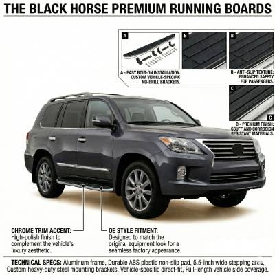 Black Horse Off Road - Premium Running Boards-Black-RX350/RX450h|Black Horse Off Road - Image 3