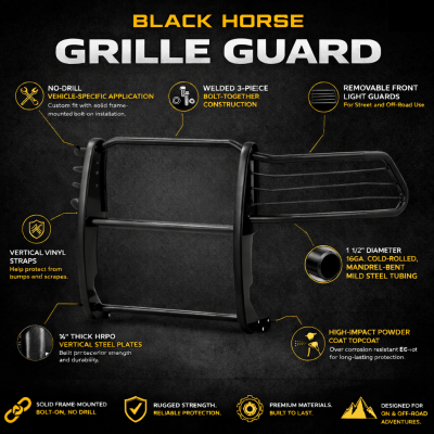 Black Horse Off Road - Grille Guard-Black-Ram 1500/1500/1500 Classic|Black Horse Off Road - Image 4