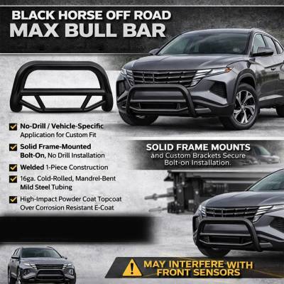Black Horse Off Road - MAX Bull Bar-Black-2022-2024 Hyundai Tucson|Black Horse Off Road - Image 2