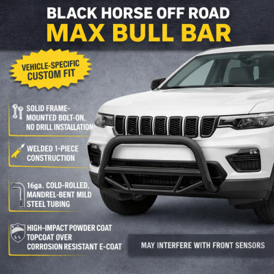 Black Horse Off Road - Max Bull Bar-Black-2023-2024-Kia Sorento | Black Horse Off Road - Image 2