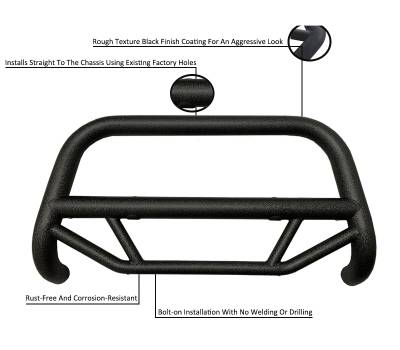Black Horse Off Road - MAX T Bull Bar-Textured Black-2017-2025 Ford F-250 Super Duty/2017-2025 Ford F-350 Super Duty/2017-2025 Ford F-450 Super Duty/2017-2025 Ford F-550 Super Duty|Black Horse Off Road - Image 19