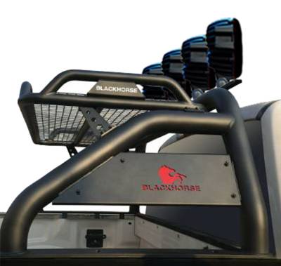 Black Horse Off Road - Atlas Roll Bar With Set of 7" Black Round LED Light-Black-2015-2026 Toyota Tacoma|Black Horse Off Road - Image 2