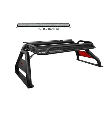 Black Horse Off Road - Atlas Roll Bar With 40" LED light Bar-Black-2015-2026 Toyota Tacoma|Black Horse Off Road - Image 5