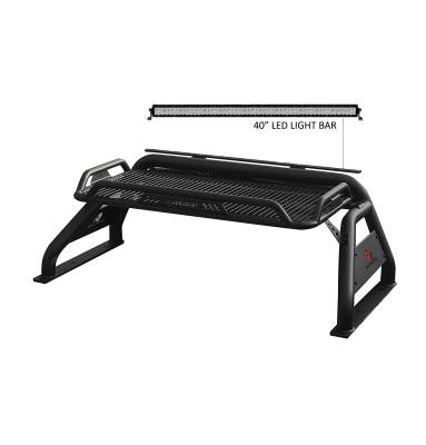 Black Horse Off Road - Atlas Roll Bar With 40" LED light Bar-Black-2015-2026 Toyota Tacoma|Black Horse Off Road - Image 6
