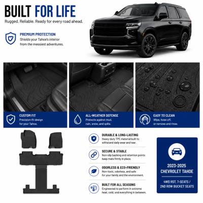 Black Horse Off Road - Black Horse TOTALINER 3.5mm Heavy Duty TPE Anti-skid Floor Mat Rug Liner fits 2021-2026 Chevrolet Tahoe / GMC Yukon - Image 3