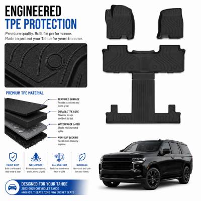 Black Horse Off Road - Black Horse TOTALINER 3.5mm Heavy Duty TPE Anti-skid Floor Mat Rug Liner fits 2021-2026 Chevrolet Tahoe / GMC Yukon - Image 5