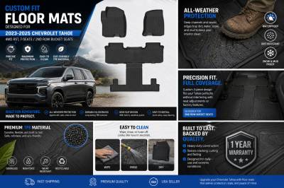 Black Horse Off Road - Black Horse TOTALINER 3.5mm Heavy Duty TPE Anti-skid Floor Mat Rug Liner fits 2021-2026 Chevrolet Tahoe / GMC Yukon - Image 12