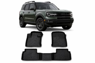 Black Horse Off Road - Black Horse TOTALINER 3.5mm Heavy Duty TPE Anti-skid Floor Mat Rug Liner fits 2021-2025 Ford Bronco Sport - Image 2