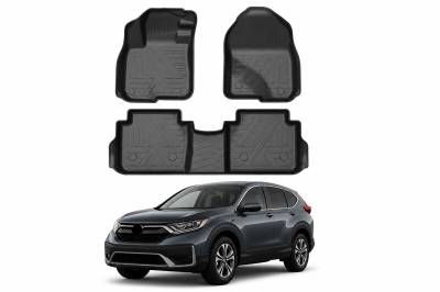 Black Horse TOTALINER 3.5mm Heavy Duty TPE Anti-skid Floor Mat Rug Liner fits 2017-2022 Honda CR-V