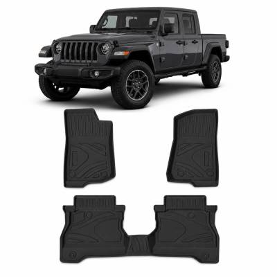 Black Horse TOTALINER 3.5mm Heavy Duty TPE Anti-skid Floor Mat Rug Liner fits 2020-2024 Jeep Gladiator
