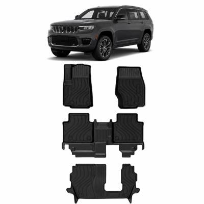 Black Horse TOTALINER 3.5mm Heavy Duty TPE Anti-skid Floor Mat Rug Liner fits 2023-2026 Jeep Grand Cherokee L