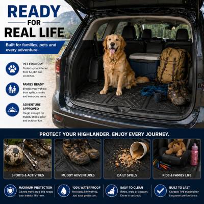 Black Horse Off Road - Black Horse TOTALINER 3.5mm Heavy Duty TPE Anti-skid Floor Mat Rug Liner fits 2022-2026 Toyota Highlander - Image 12