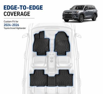 Black Horse Off Road - Black Horse TOTALINER 3.5mm Heavy Duty TPE Anti-skid Floor Mat Rug Liner fits 2024-2026 Toyota Grand Highlander - Image 2