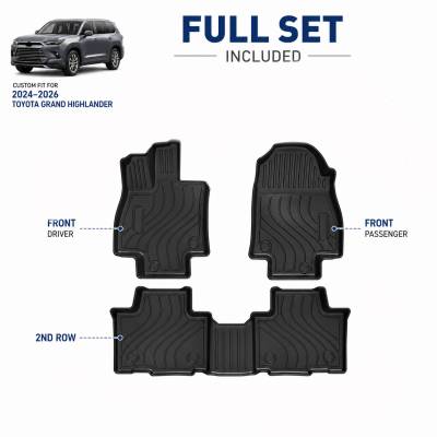 Black Horse Off Road - Black Horse TOTALINER 3.5mm Heavy Duty TPE Anti-skid Floor Mat Rug Liner fits 2024-2026 Toyota Grand Highlander - Image 3