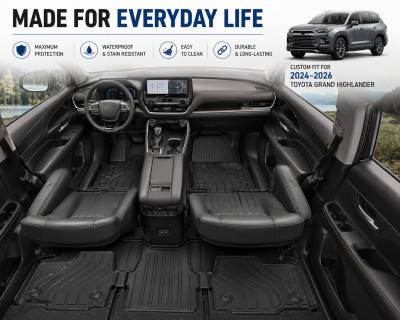 Black Horse Off Road - Black Horse TOTALINER 3.5mm Heavy Duty TPE Anti-skid Floor Mat Rug Liner fits 2024-2026 Toyota Grand Highlander - Image 9