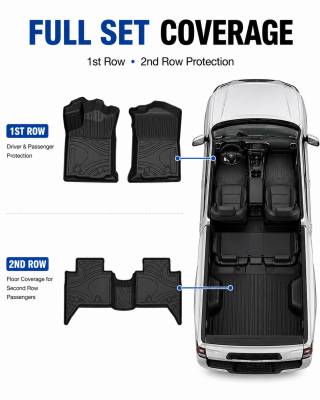 Black Horse Off Road - Black Horse TOTALINER 3.5mm Heavy Duty TPE Anti-skid Floor Mat Rug Liner fits 2018-2023 Toyota Tacoma Double Cab - Image 2