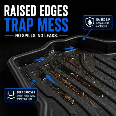 Black Horse Off Road - Black Horse TOTALINER 3.5mm Heavy Duty TPE Anti-skid Floor Mat Rug Liner fits 2018-2023 Toyota Tacoma Double Cab - Image 7
