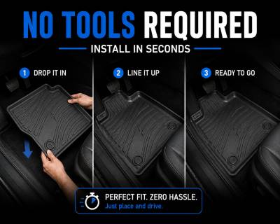 Black Horse Off Road - Black Horse TOTALINER 3.5mm Heavy Duty TPE Anti-skid Floor Mat Rug Liner fits 2014-2021 Toyota Tundra Crew Max - Image 4