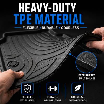 Black Horse Off Road - Black Horse TOTALINER 3.5mm Heavy Duty TPE Anti-skid Floor Mat Rug Liner fits 2014-2021 Toyota Tundra Crew Max - Image 5