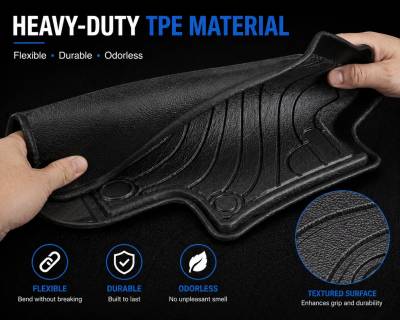 Black Horse Off Road - Black Horse TOTALINER 3.5mm Heavy Duty TPE Anti-skid Floor Mat Rug Liner fits 2022-2026 Toyota Tundra - Image 5