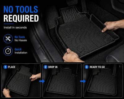 Black Horse Off Road - Black Horse TOTALINER 3.5mm Heavy Duty TPE Anti-skid Floor Mat Rug Liner fits 2022-2026 Toyota Tundra - Image 7