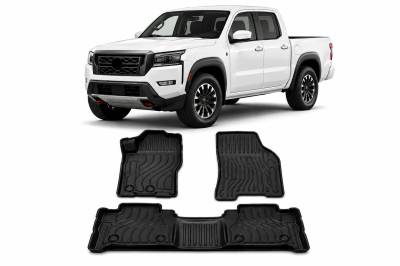 Black Horse TOTALINER 3.5mm Heavy Duty TPE Anti-skid Floor Mat Rug Liner fits 2019-2023 Nissan Frontier