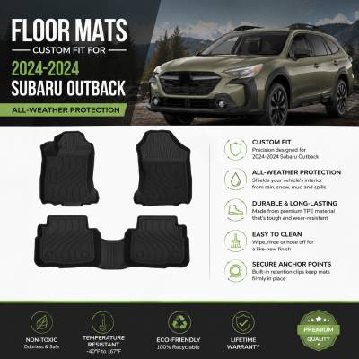 Black Horse Off Road - Black Horse TOTALINER 3.5mm Heavy Duty TPE Anti-skid Floor Mat Rug Liner fits 2020-2025 Subaru Outback - Image 4