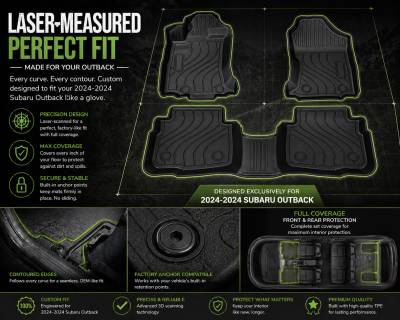Black Horse Off Road - Black Horse TOTALINER 3.5mm Heavy Duty TPE Anti-skid Floor Mat Rug Liner fits 2020-2025 Subaru Outback - Image 7
