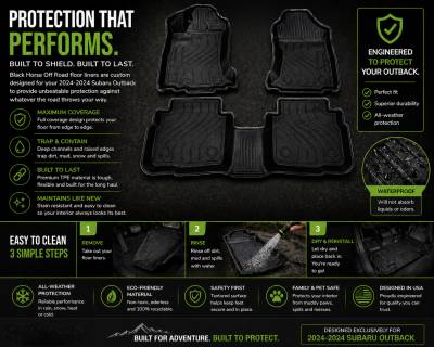 Black Horse Off Road - Black Horse TOTALINER 3.5mm Heavy Duty TPE Anti-skid Floor Mat Rug Liner fits 2020-2025 Subaru Outback - Image 13
