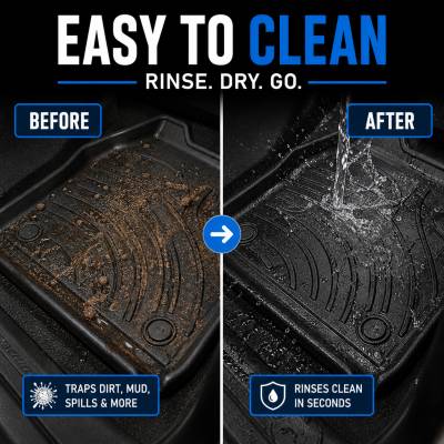 Black Horse Off Road - Black Horse TOTALINER Heavy Duty Floor Mats , Precisely Molded Anti-Skid All-Weather Floor Liner Set, Black fits 2014-2021 Toyota Tundra Crew Max - Image 9