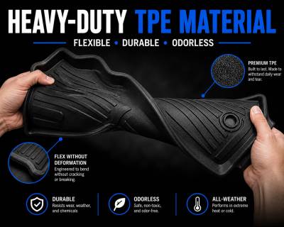 Black Horse Off Road - Black Horse TOTALINER Heavy Duty Floor Mats , Precisely Molded Anti-Skid All-Weather Floor Liner Set, Black fits 2018-2023 Toyota Tacoma Double Cab - Image 5