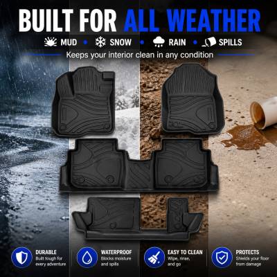 Black Horse Off Road - Black Horse TOTALINER Heavy Duty Floor Mats , Precisely Molded Anti-Skid All-Weather Floor Liner Set, Black fits 2023-2026 Honda CR-V - Image 6
