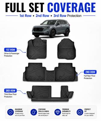 Black Horse Off Road - Black Horse TOTALINER Heavy Duty Floor Mats , Precisely Molded Anti-Skid All-Weather Floor Liner Set, Black fits 2023-2026 Honda CR-V - Image 7