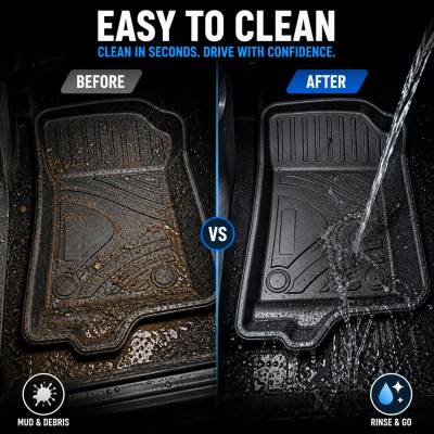 Black Horse Off Road - Black Horse TOTALINER Heavy Duty Floor Mats , Precisely Molded Anti-Skid All-Weather Floor Liner Set, Black fits 2018-2026 Jeep Wrangler JL - Image 4