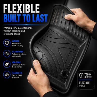 Black Horse Off Road - Black Horse TOTALINER Heavy Duty Floor Mats , Precisely Molded Anti-Skid All-Weather Floor Liner Set, Black fits 2018-2026 Jeep Wrangler JL - Image 5