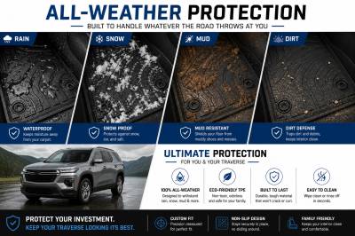 Black Horse Off Road - Black Horse TOTALINER Heavy Duty Floor Mats , Precisely Molded Anti-Skid All-Weather Floor Liner Set, Black fits 2018-2025 Chevrolet Traverse - Image 5