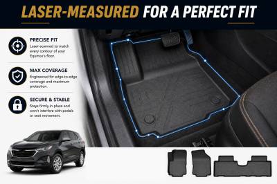 Black Horse Off Road - Black Horse TOTALINER Heavy Duty Floor Mats , Precisely Molded Anti-Skid All-Weather Floor Liner Set, Black fits 2018-2024 Chevrolet Equinox / GMC Terrain - Image 8