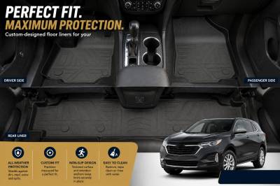 Black Horse Off Road - Black Horse TOTALINER Heavy Duty Floor Mats , Precisely Molded Anti-Skid All-Weather Floor Liner Set, Black fits 2018-2024 Chevrolet Equinox / GMC Terrain - Image 10