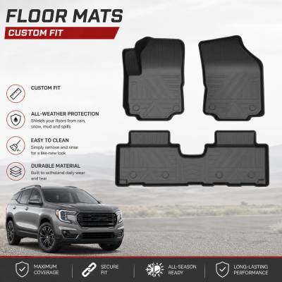 Black Horse Off Road - Black Horse TOTALINER Heavy Duty Floor Mats , Precisely Molded Anti-Skid All-Weather Floor Liner Set, Black fits 2025-2026 Chevrolet Equinox / GMC Terrain - Image 12