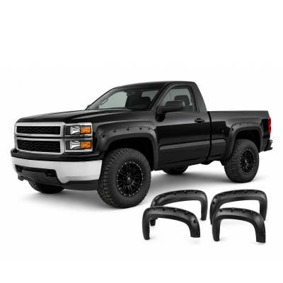 FENDER FLARES RIVETED Style-Black-CHEVROLET AVALANCHE/Chevrolet Silverado/CHEVROLET SUBURBAN/CHEVROLET TAHOE|Black Horse Off Road