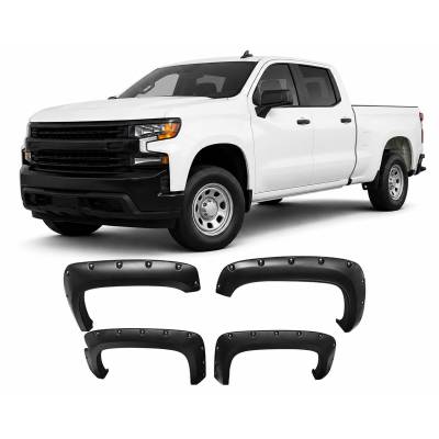 FENDER FLARES RIVETED Style-Black- 2019-2023 Chevrolet Silverado 1500|Black Horse Off Road