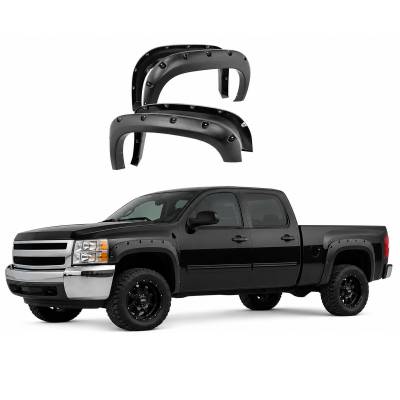 Black Horse Off Road - FENDER FLARES RIVETED Style-Black-2007-2013 Chevrolet Silverado 1500|Black Horse Off Road - Image 2