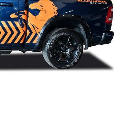 Black Horse Off Road - FENDER FLARES RIVETED Style-Black-2019-2023 Ram 1500 Crew Cab 67 / 76 inches/2019-2023 Ram 1500 Extended Cab 67 / 76 inches|Black Horse Off Road - Image 14
