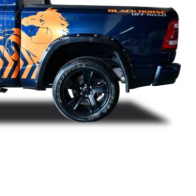 Black Horse Off Road - FENDER FLARES RIVETED Style-Black-2019-2023 Ram 1500 Crew Cab 67 / 76 inches/2019-2023 Ram 1500 Extended Cab 67 / 76 inches|Black Horse Off Road - Image 16