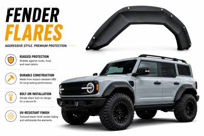 Black Horse Off Road - Front & Rear Fender Flares-Black-2021-2024 Ford Bronco|Black Horse Off Road - Image 4