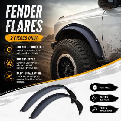 Fender Flares-Black-2021-2026 Ford Bronco|Black Horse Off Road