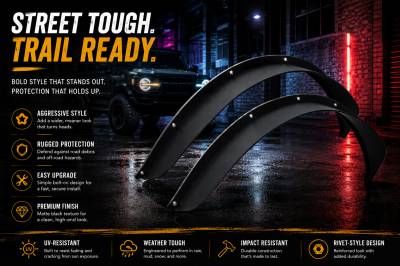 Black Horse Off Road - Fender Flares-Black-2021-2026 Ford Bronco|Black Horse Off Road - Image 7