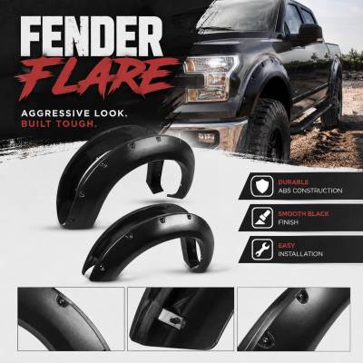Black Horse Off Road - Textured Fender Flares-Black-2015-2019 Ford F-150|Black Horse Off Road - Image 3