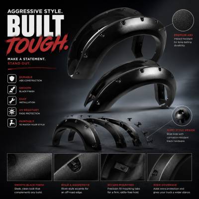 Black Horse Off Road - Textured Fender Flares-Black-2015-2019 Ford F-150|Black Horse Off Road - Image 5